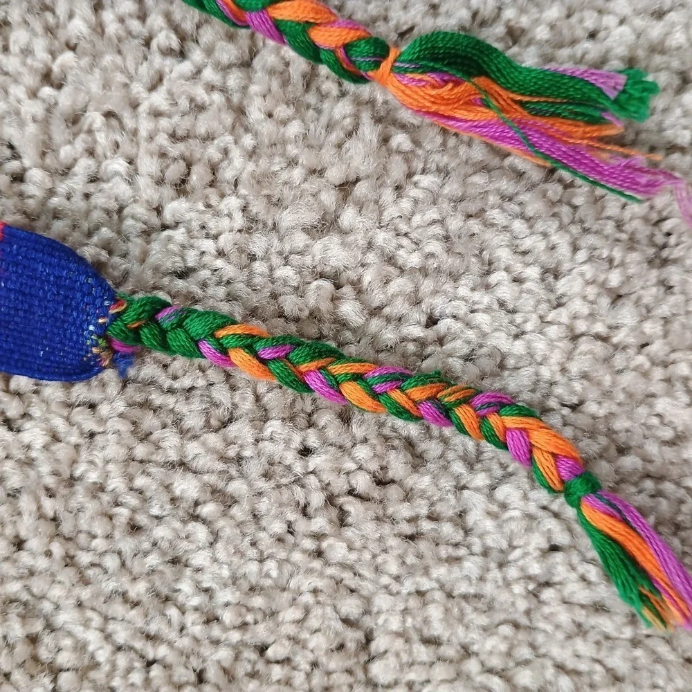 Guatemala Colorful Hand Woven Belt String Hat People Tie 46 Inch